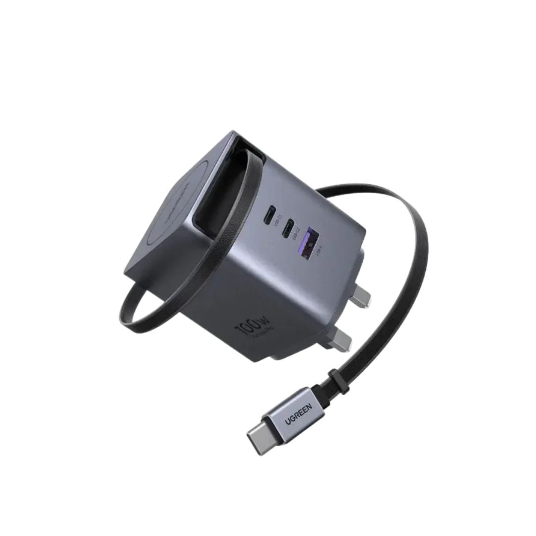 Ugreen 100W GaN Fast Charger Retractable Cable