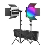 Neewer RGB660 Pro II 2-Light LED Video Light Kit with Stands and Bag