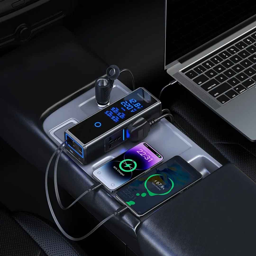 Powerology 300W Car Power Inverter with Digital Display