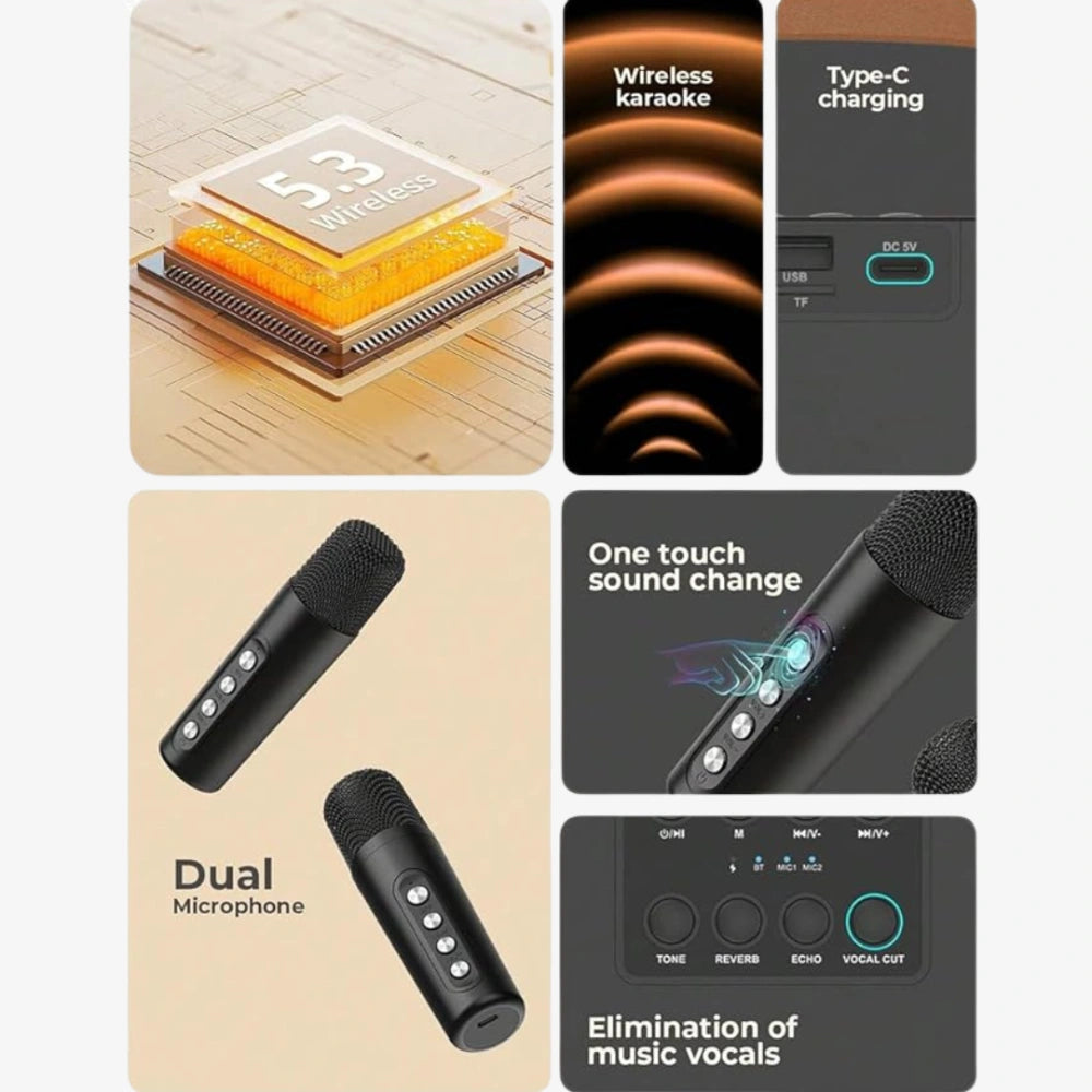 HAVIT Bluetooth Karaoke Speaker with Dual Mics