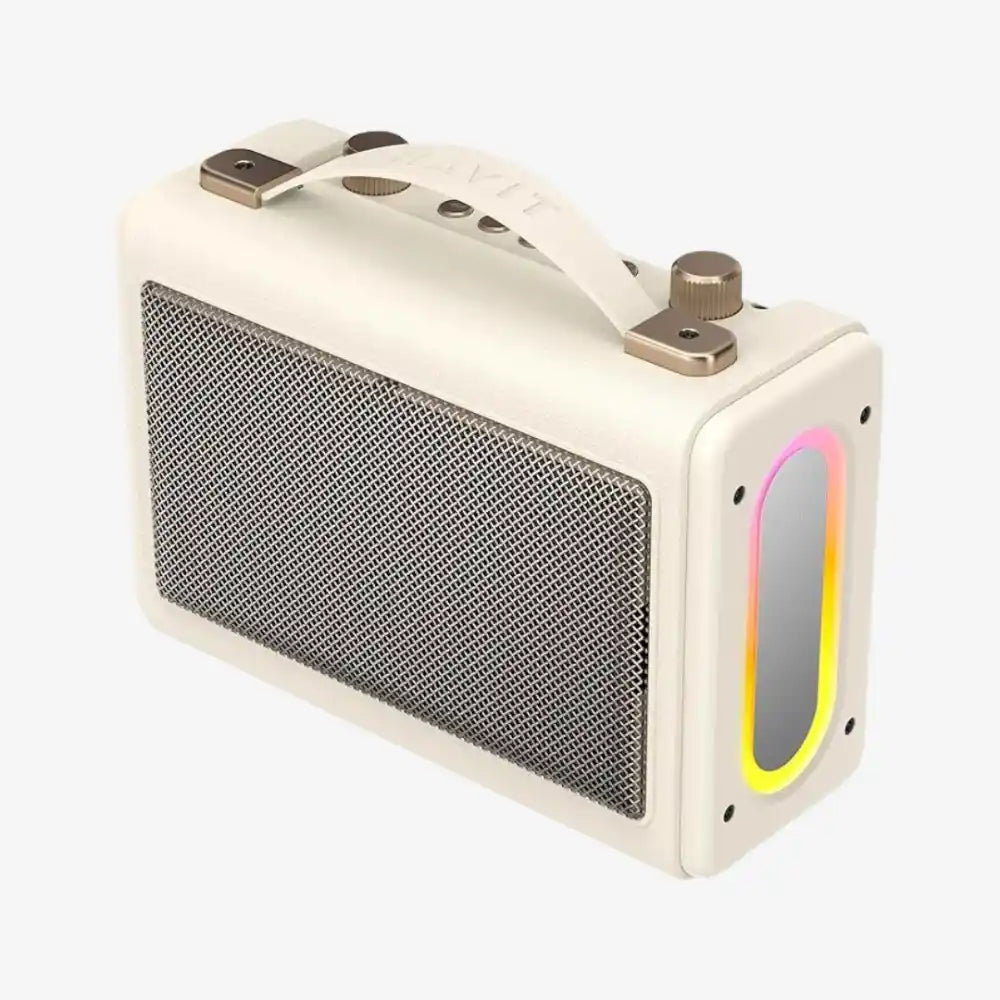 HAVIT Portable Bluetooth Speaker with Mic & RGB Lights - Beige