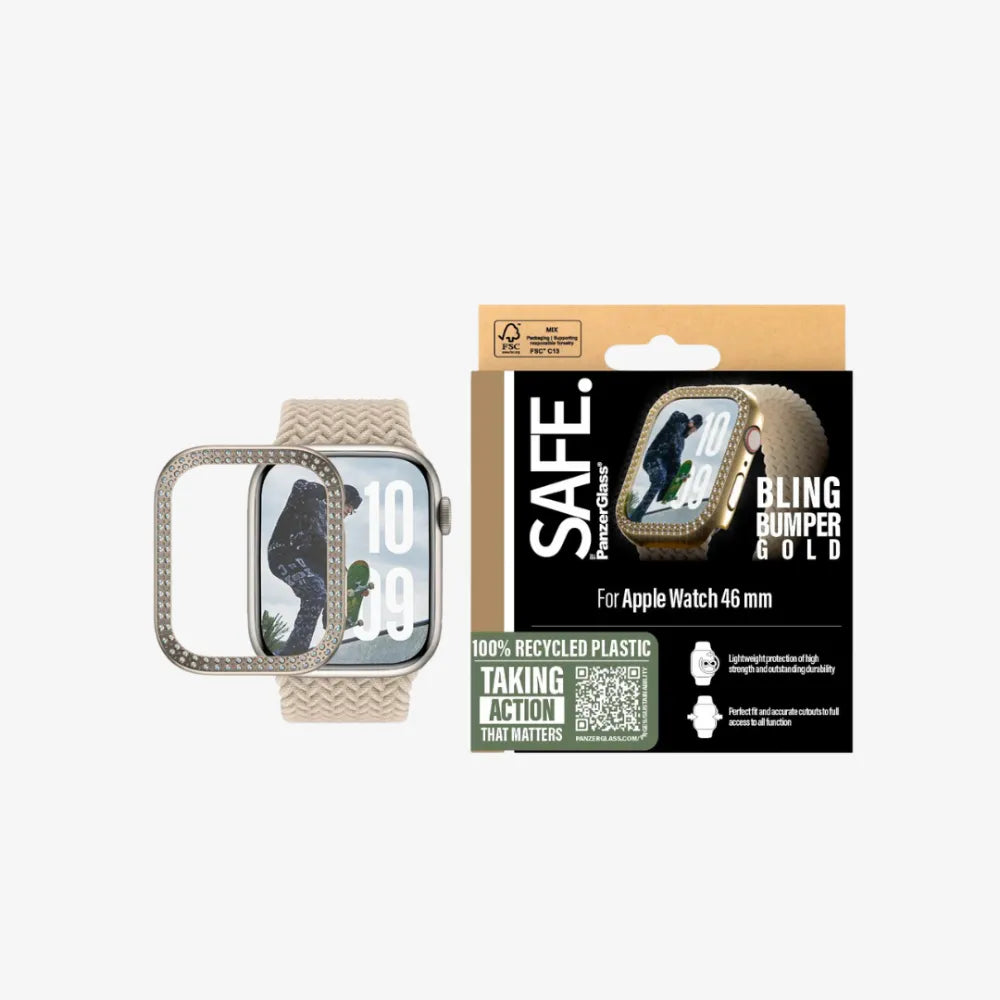 SAFE. by PanzerGlass® Bling Bumper Gold – Apple Watch 42mm & 46mm