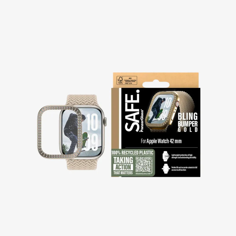 SAFE. by PanzerGlass® Bling Bumper Gold – Apple Watch 42mm & 46mm