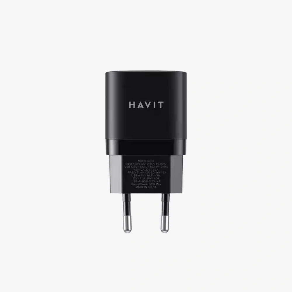 HAVIT GaN 30W Dual-Port USB Charger – UK Plug