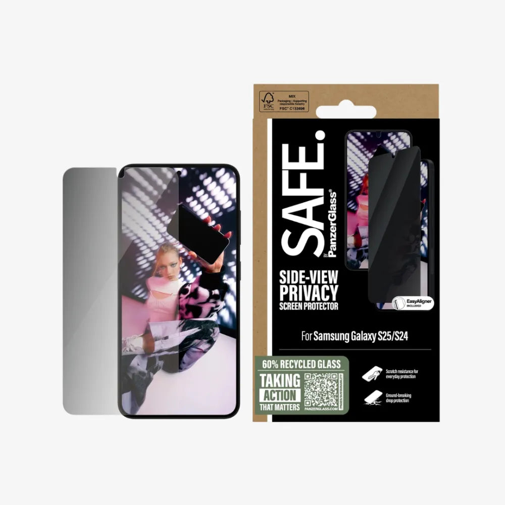 SAFE. by PanzerGlass® Privacy Screen Protector for Samsung Galaxy S25 Series | Ultra-Wide Fit