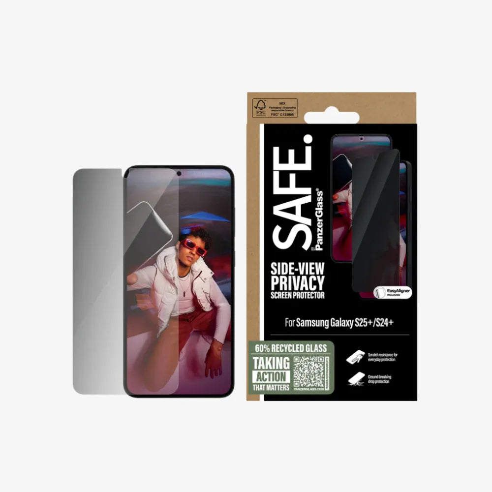 SAFE. by PanzerGlass® Privacy Screen Protector for Samsung Galaxy S25 Series | Ultra-Wide Fit