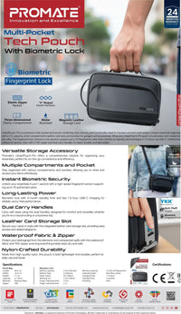 Promate UrbanPouch Pro Tech Organizer with Lock