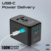 Promate TripMate GaN100 100W Travel Adapter