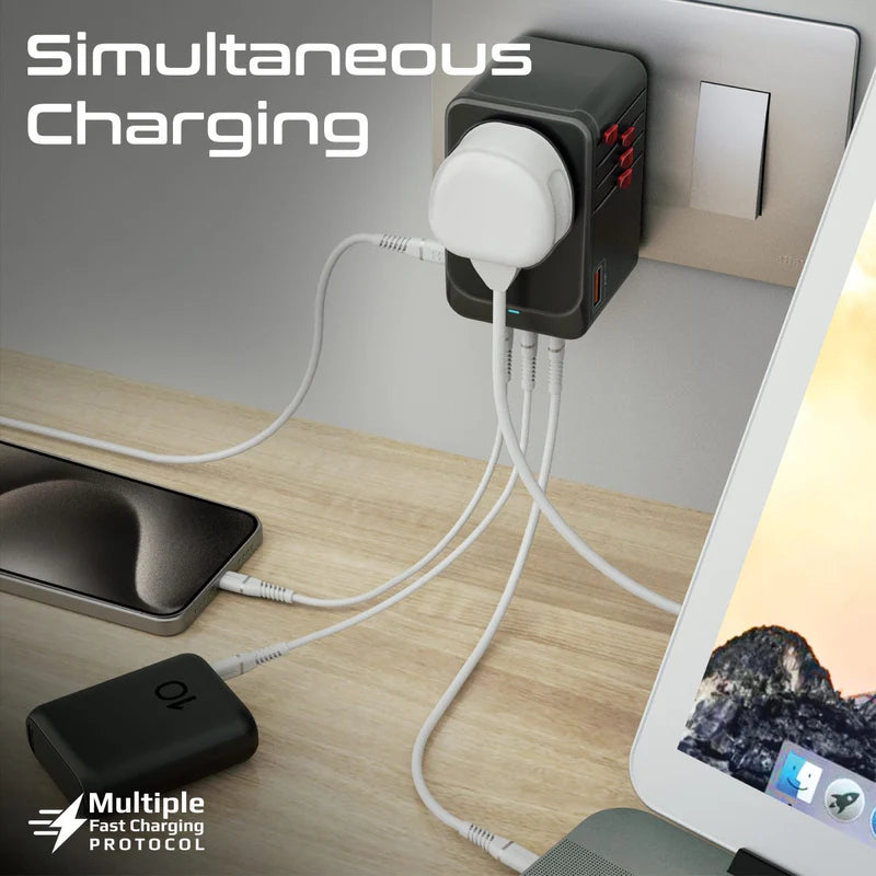 Promate TripMate GaN100 100W Travel Adapter