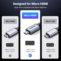 UGREEN HD164 Micro HDMI to HDMI 8K Cable - 2m