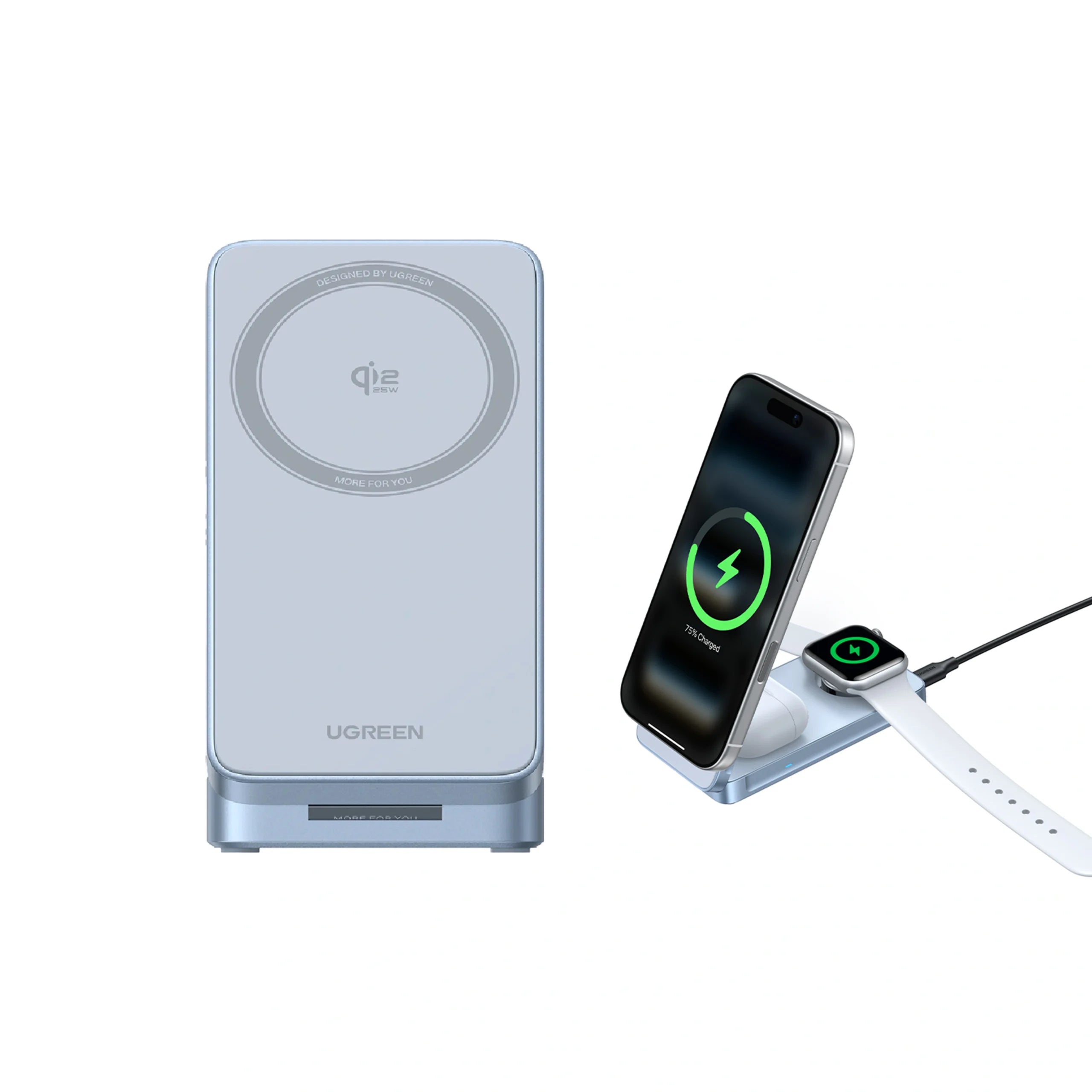 UGREEN W757 25W Qi2 3-in-1 Magnetic Wireless Charger