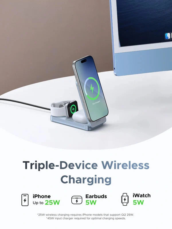 UGREEN W757 25W Qi2 3-in-1 Magnetic Wireless Charger