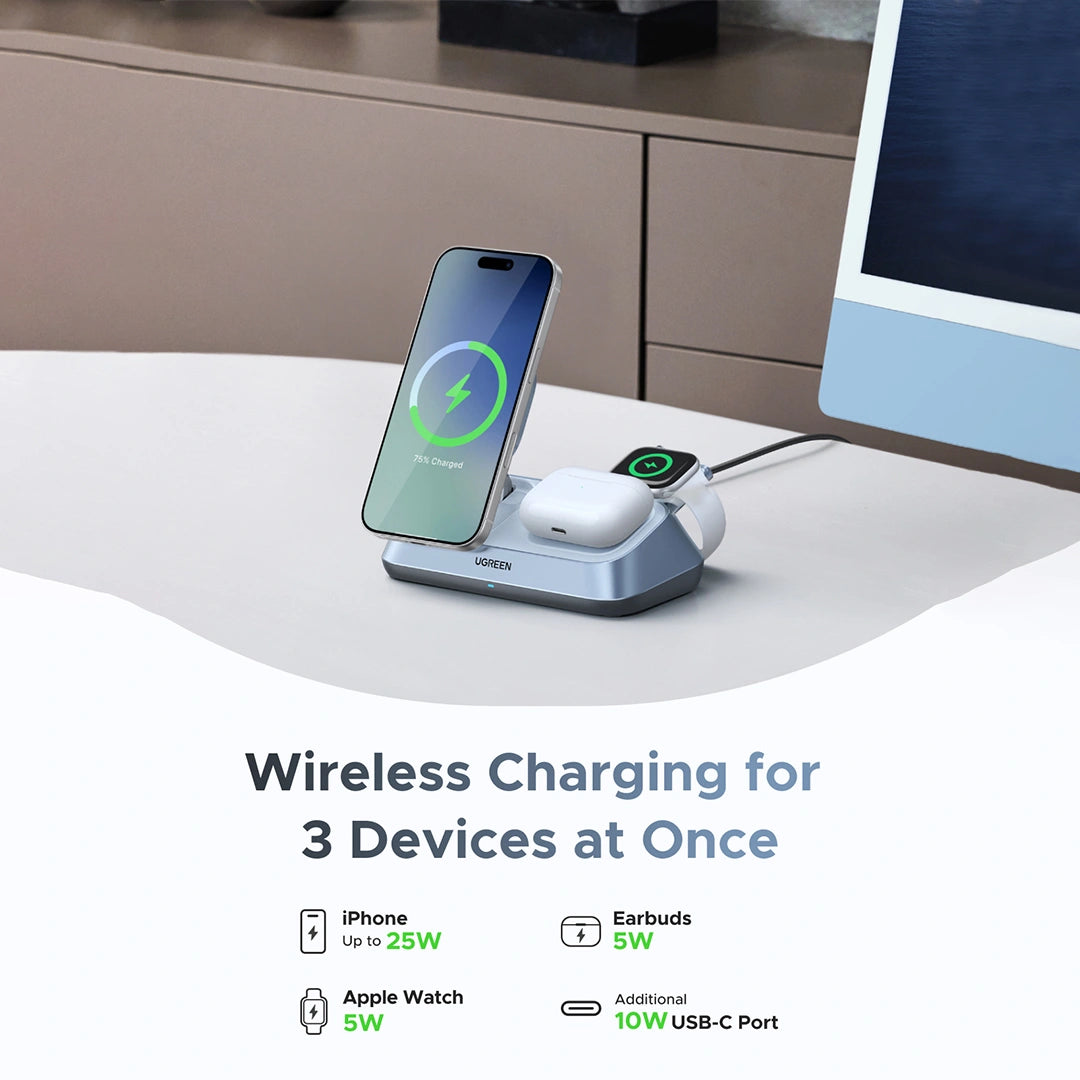 Ugreen W711 25W 3 in 1 Magnetic Wireless Charger