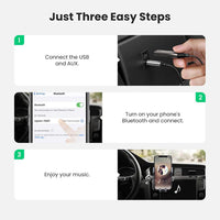 UGREEN CM309 Bluetooth Car Receiver Aux Adapter with Mic