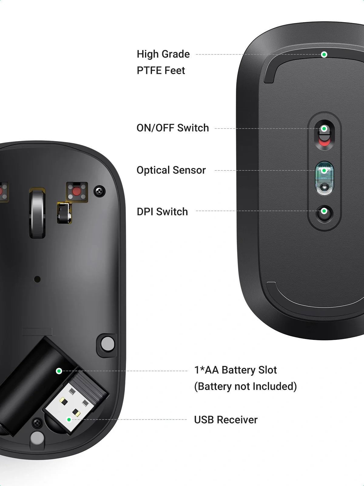 UGREEN MU001 Portable Wireless Mouse