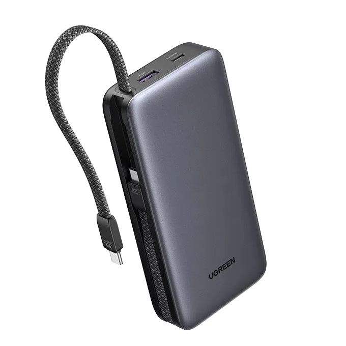 UGREEN PB528 20000mAh 30W Power Bank With Dual Built-In USB-C Cables