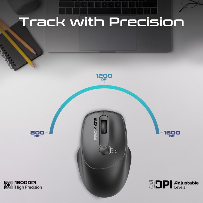 Promate UniGlide Ambidextrous Wireless Mouse