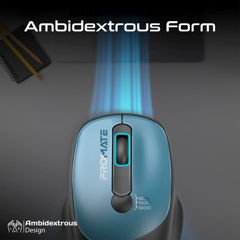 Promate UniGlide Ambidextrous Wireless Mouse
