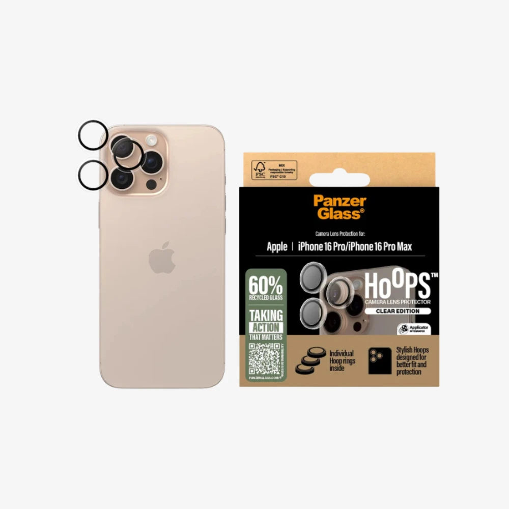 PanzerGlass® Transparent Camera Lens Protector for iPhone 16 series