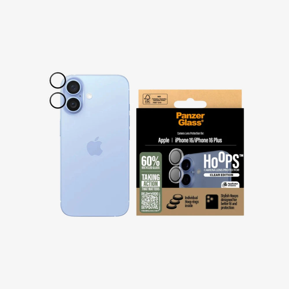 PanzerGlass® Transparent Camera Lens Protector for iPhone 16 series