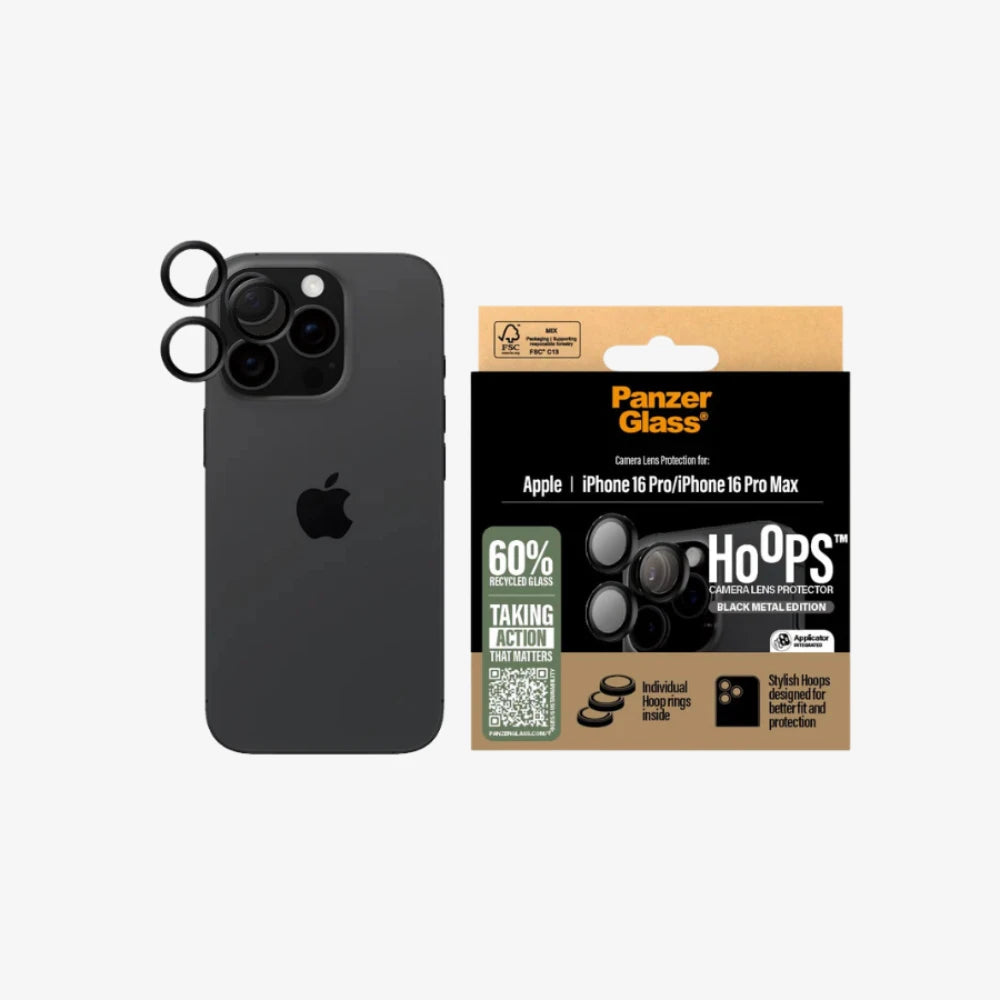 PanzerGlass® Black Camera Lens Protector for iPhone 16 Pro & iPhone 16 Pro Max