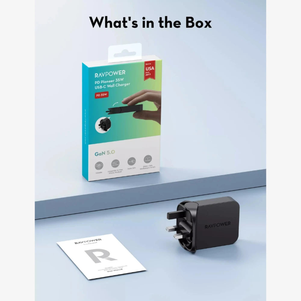 RAVPower PD Pioneer 35W GaN 5.0 USB-C Wall Charger