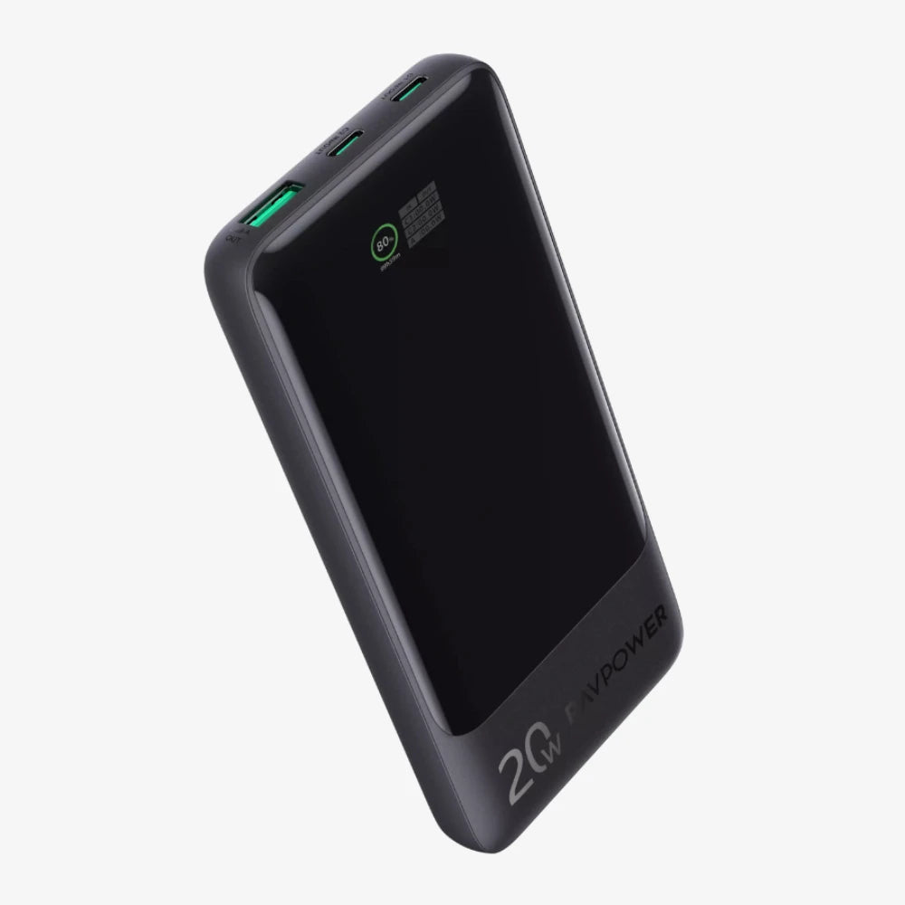 RAVPower Power Bank with Digital Display & 3-Port Fast Charging