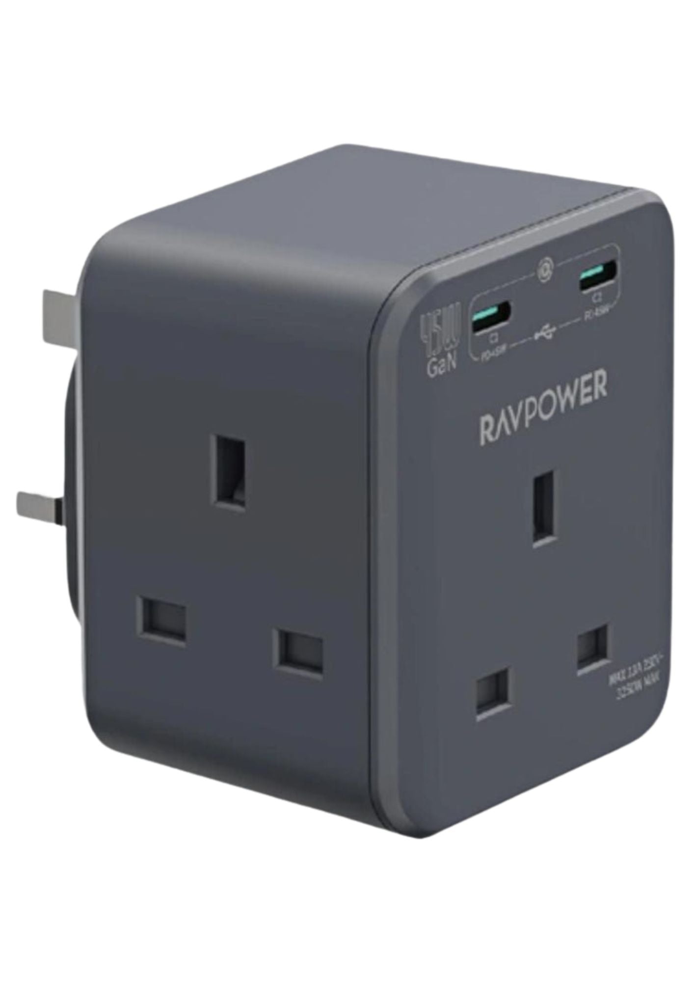 RAVPower GaN 45W Power Extender with 3 AC & 2 USB-C Ports