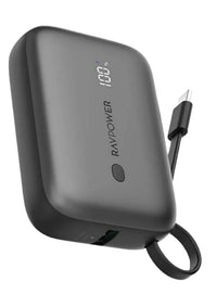 RAVPower 1224 Air 10000mAh PD 20W Power Bank with Built-in Cable