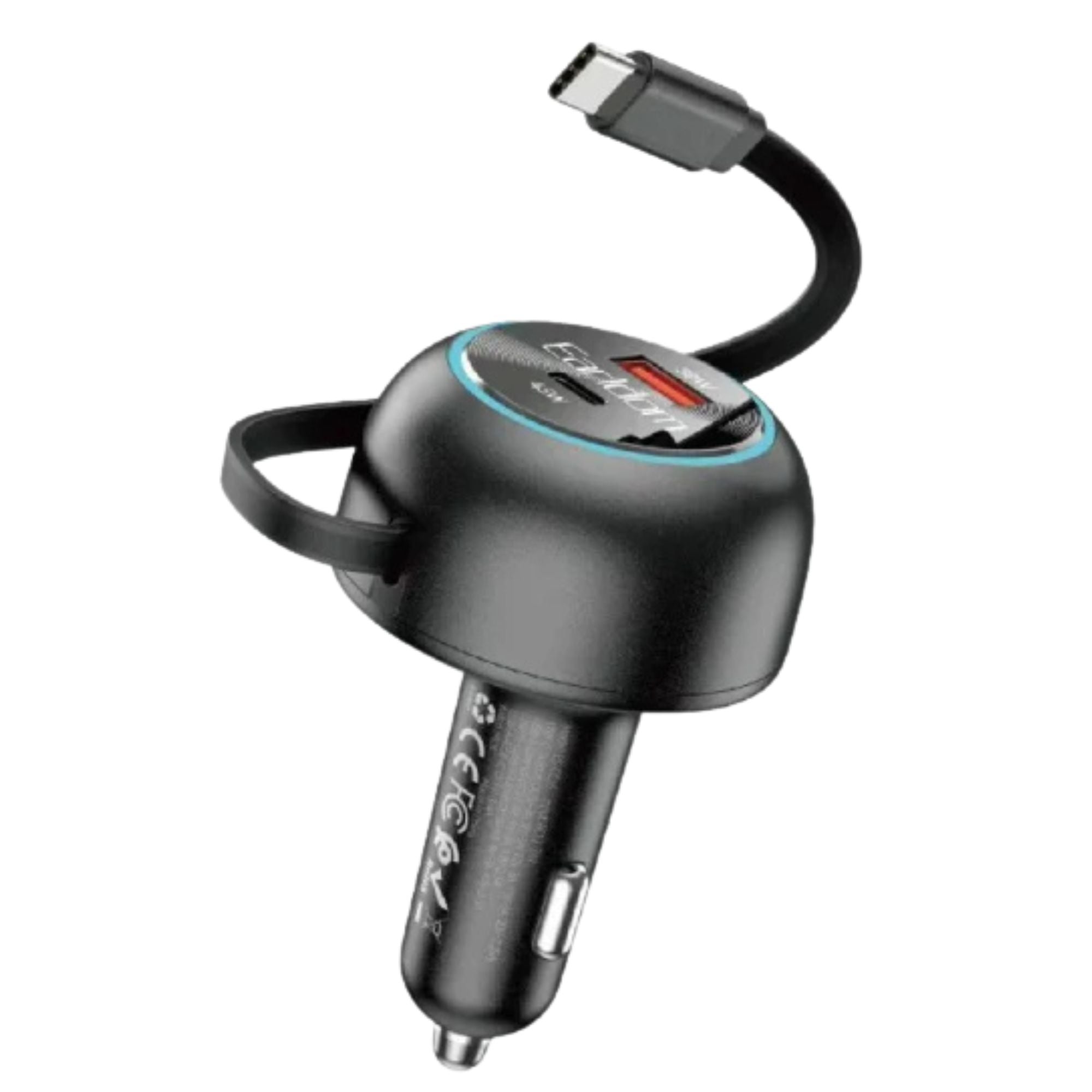 Earldom ES-CC55 75W Car Charger with Retractable Cable