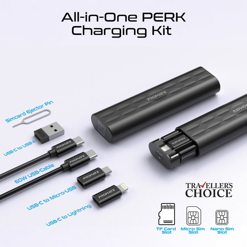 Promate Urban-X Tech Pouch with Biometric Lock & Apple Find My