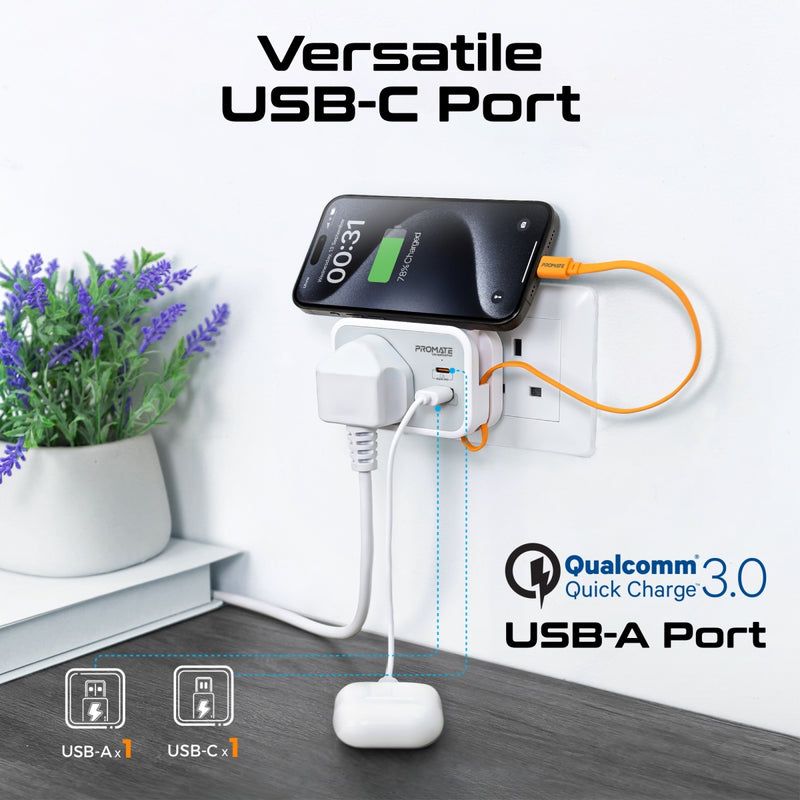 Promate VersaSocket 6 in 1 AC Socket Charger