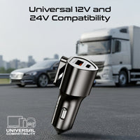 Promate VoltGuard 55.5W Multi-Function Car Charger with Emergency Tools