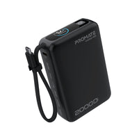 Promate Volta-45 20000mAh 45W PD Power Bank with Built-In USB-C Cable