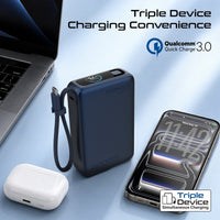 Promate Volta-45 20000mAh 45W PD Power Bank with Built-In USB-C Cable