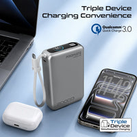 Promate Volta-45 20000mAh 45W PD Power Bank with Built-In USB-C Cable