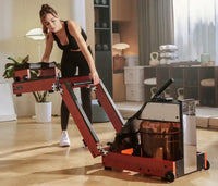 King Smith Tri-Fold Water Rowing Machine - Walnut side view - Rower | Buy Online in Kuwait | Pro Sports Kuwait