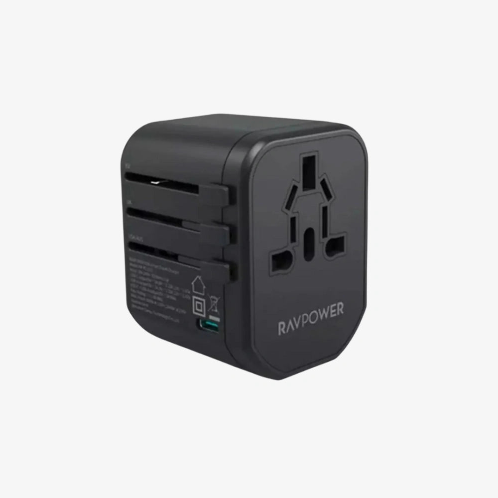 RAVPower 5-in-1 Travel Charging Combo – 10000mAh Power Bank Kit (Black)