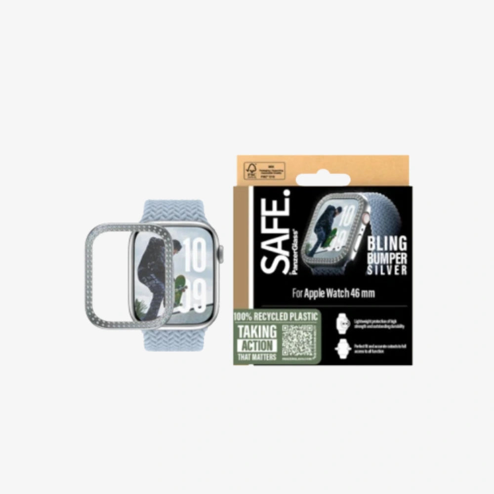SAFE. by PanzerGlass® Bling Bumper Silver – Apple Watch 10 42mm & 46mm