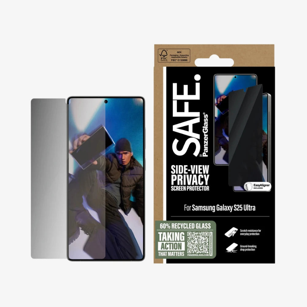 SAFE. by PanzerGlass® Privacy Screen Protector for Samsung Galaxy S25 Series | Ultra-Wide Fit