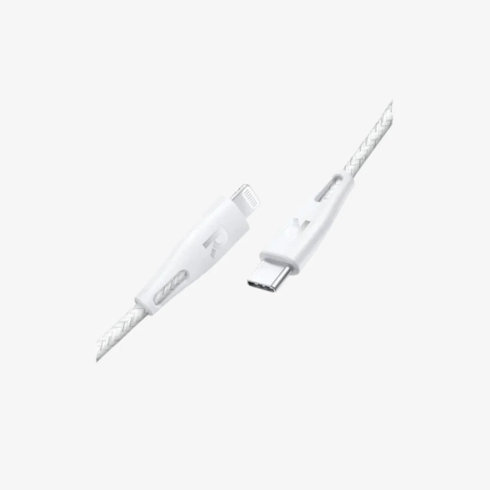 RAVPower Type-C to Lightning Cable- Nylon White | 1.2m & 2m