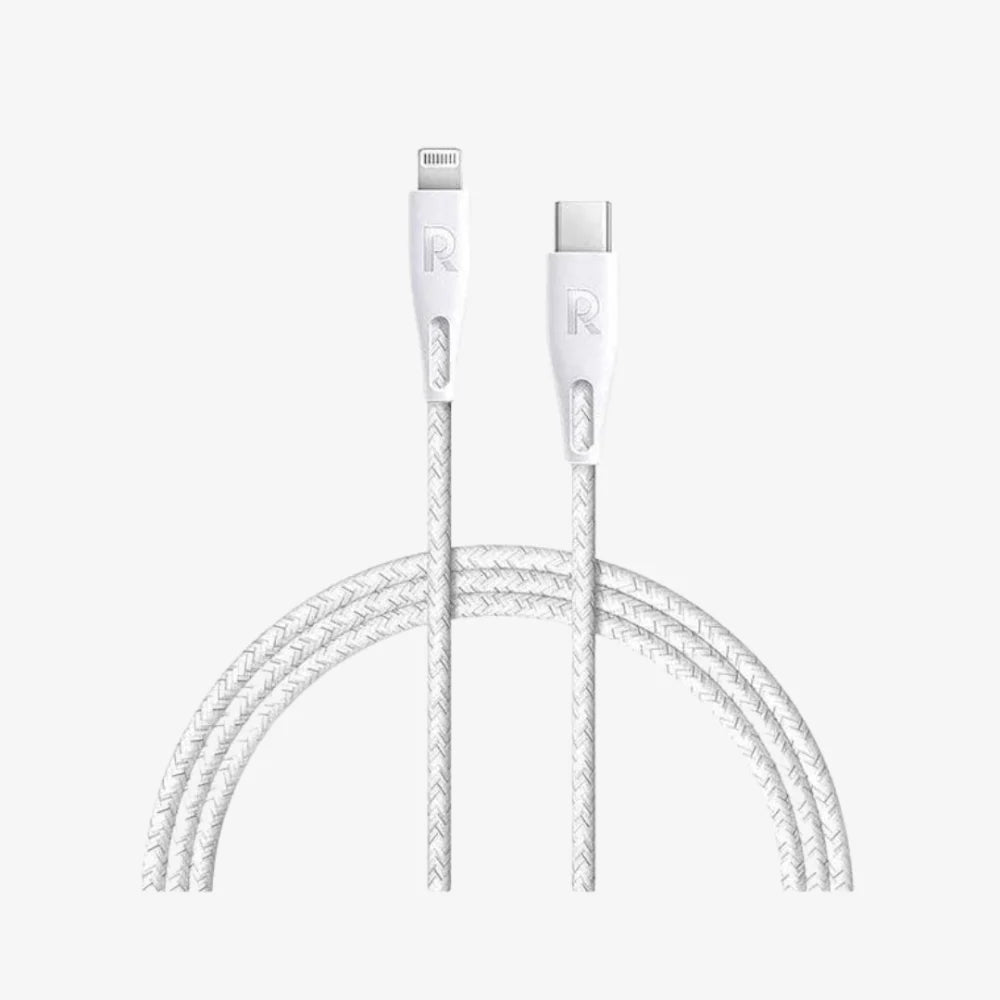 RAVPower Type-C to Lightning Cable- Nylon White | 1.2m & 2m