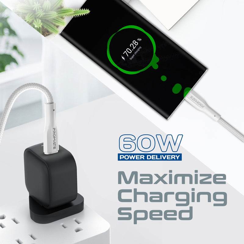 Promate xCord CC200 60W USB C Cable 2m