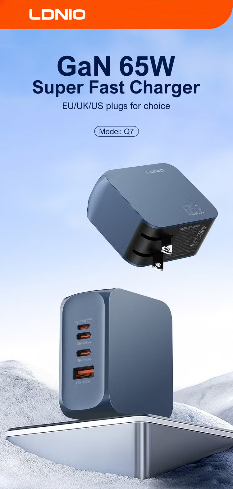 LDNIO Q7 GaN 65W Multi-Port Fast Charger