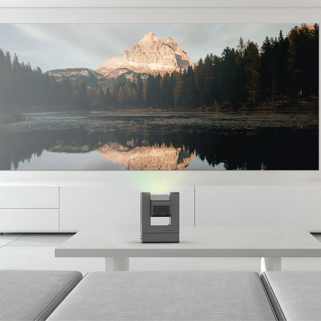 Powerology VisionArc Portable Smart Projector — Full HD Android 12 Gray