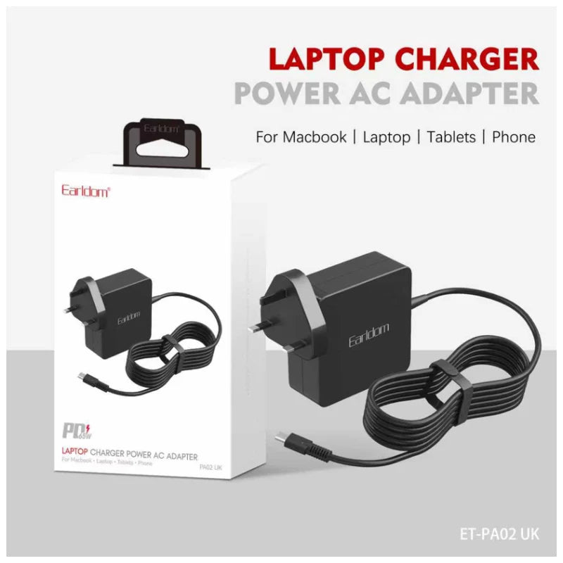 Earldom ET-PA02UK 65W Laptop Power Adapter 1.2m