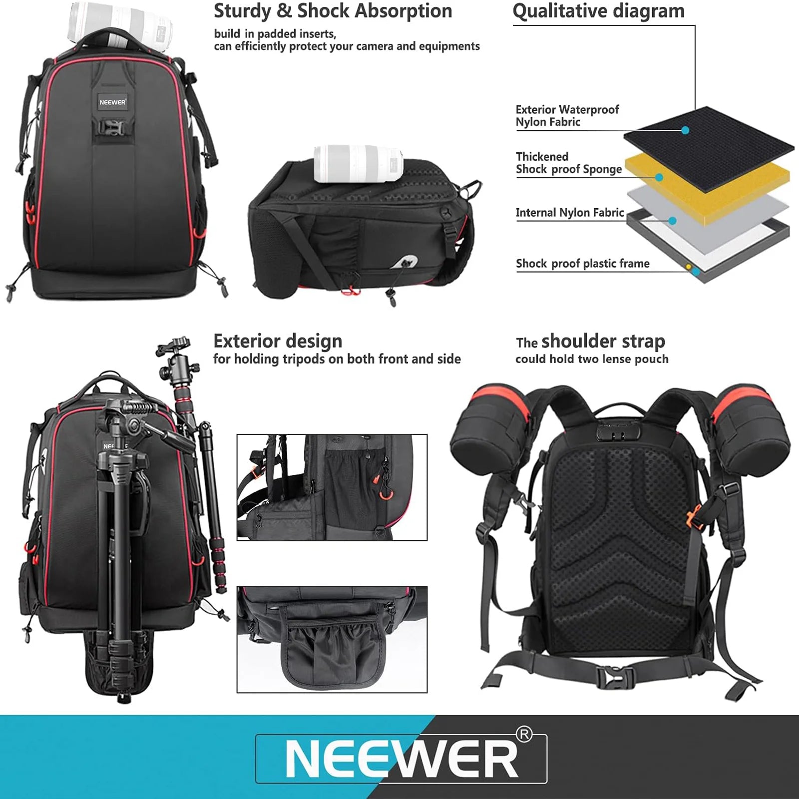 Neewer NW-XJB-D2330 Pro Camera Backpack