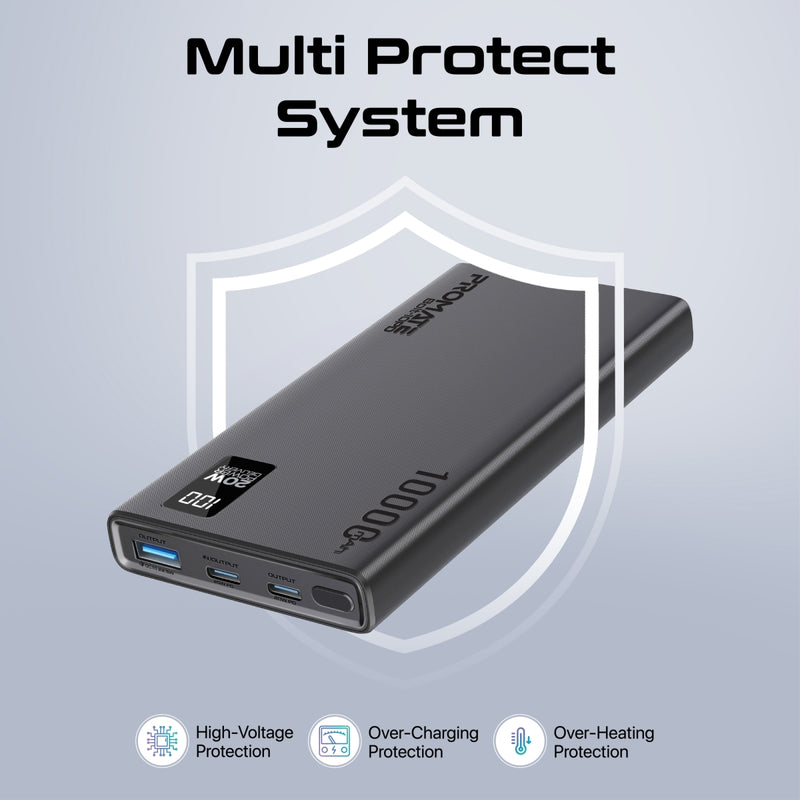 Promate Bolt-10PD Power Bank with 20W PD & 22.5W USB-A