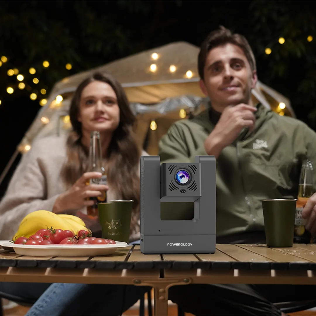 Powerology VisionArc Portable Smart Projector — Full HD Android 12 Gray