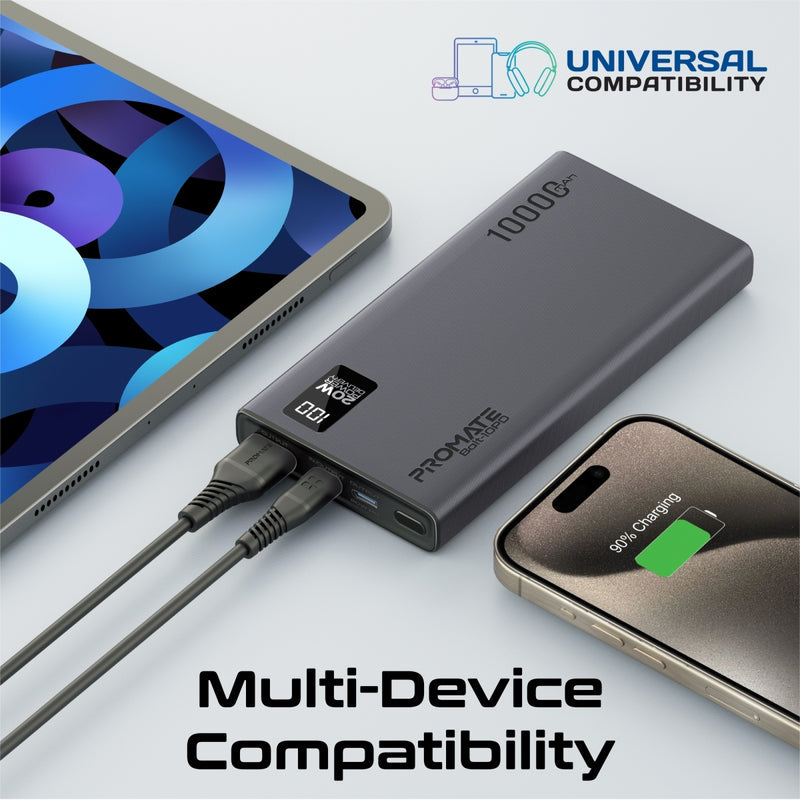 Promate Bolt-10PD Power Bank with 20W PD & 22.5W USB-A